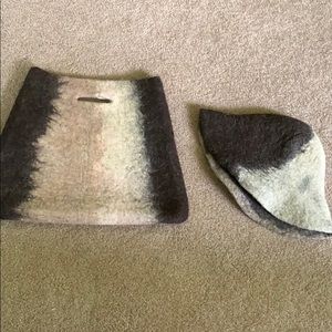 Matching hat and wool purse
